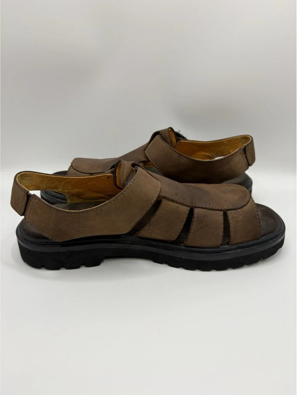 TIMBERLAND Sandals Mens Size 9M Brown Leather Fisherman Open Toe Outdoor 84043